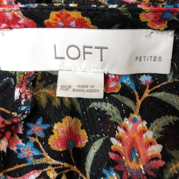 Loft Petite Floral Tie Back Blouse NEW - Picture 9 of 10